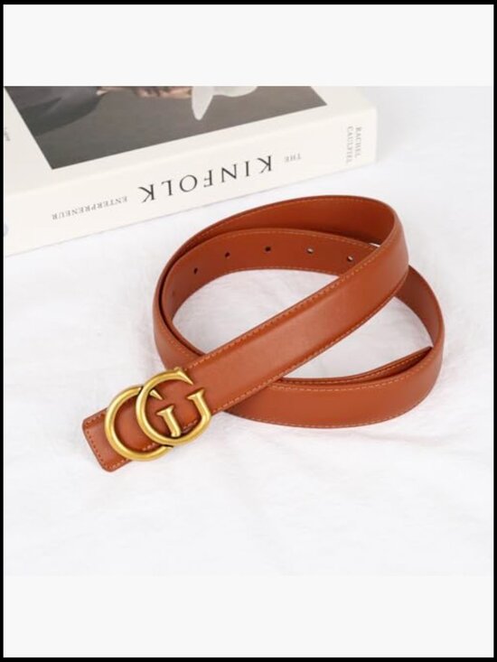 Leather Belt with Buckle for Dresses Jeans Coats
